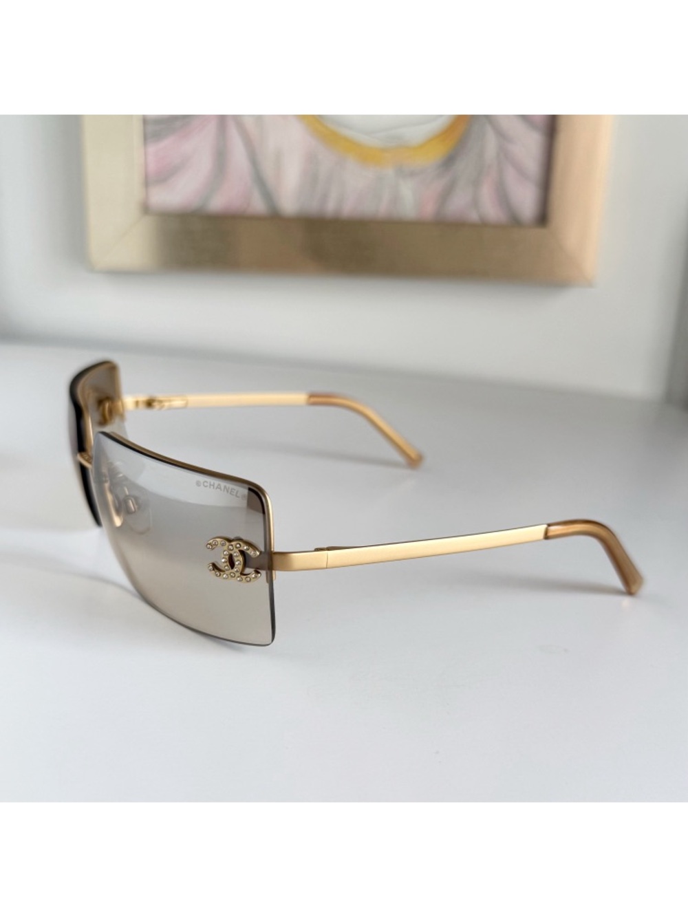CHANEL Classic Vintage Y2K Crystal CC Logo 4092 Sunglasses - Picture 4 of 11